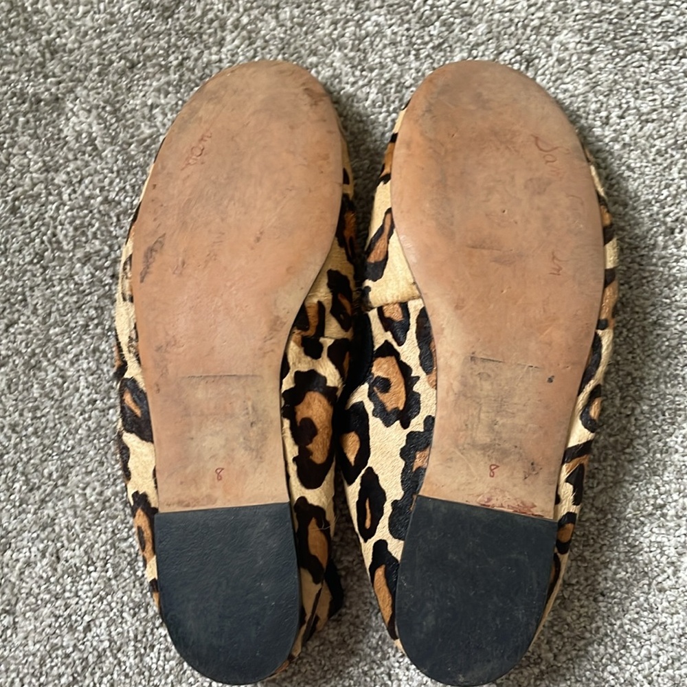 Sam Edelman Fritz leather jaguar print ballet flats Sz 8 shades of brown, tan - Picture 8 of 8